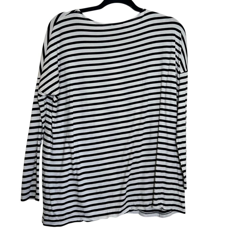 HATCH Perfect Long Sleeve Tee Striped Size 1 Small Black White Maternity Top - Picture 3 of 7